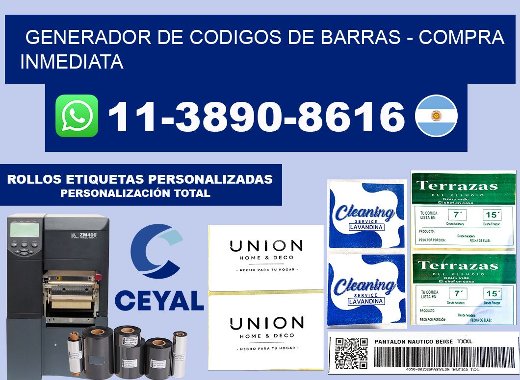 generador de codigos de barras - Compra inmediata