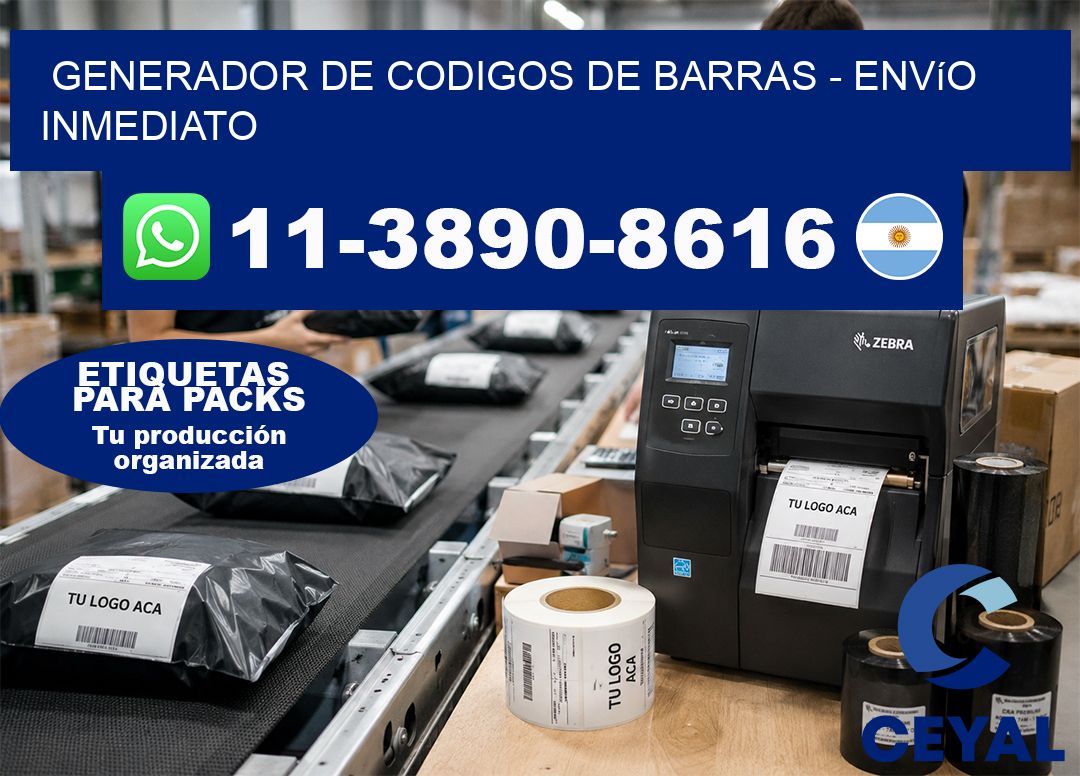 generador de codigos de barras - Envío inmediato
