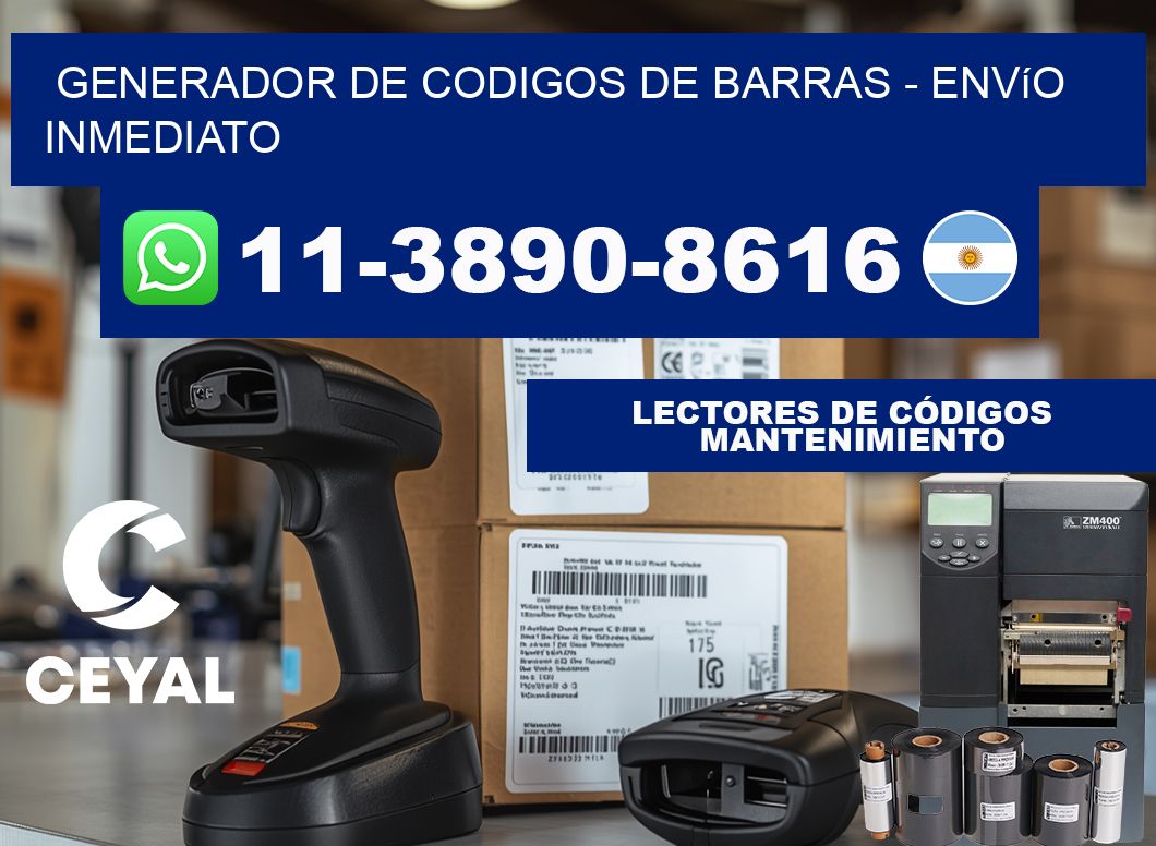 generador de codigos de barras - Envío inmediato