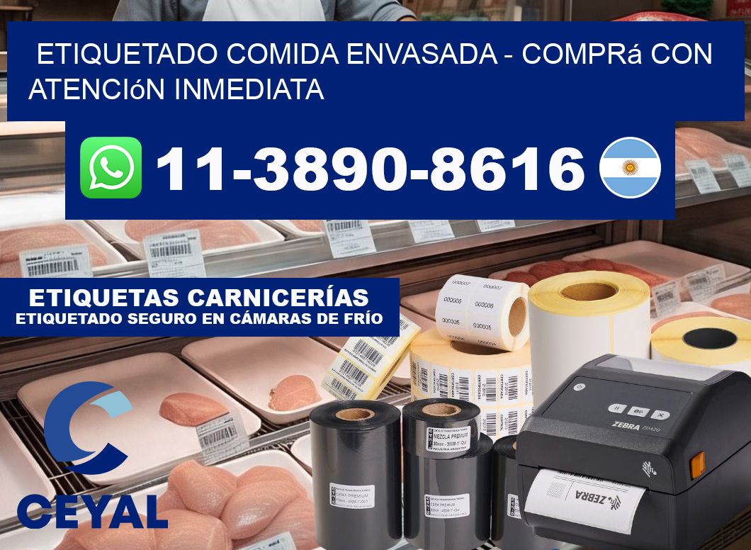 Etiquetado comida envasada - Comprá con atención inmediata