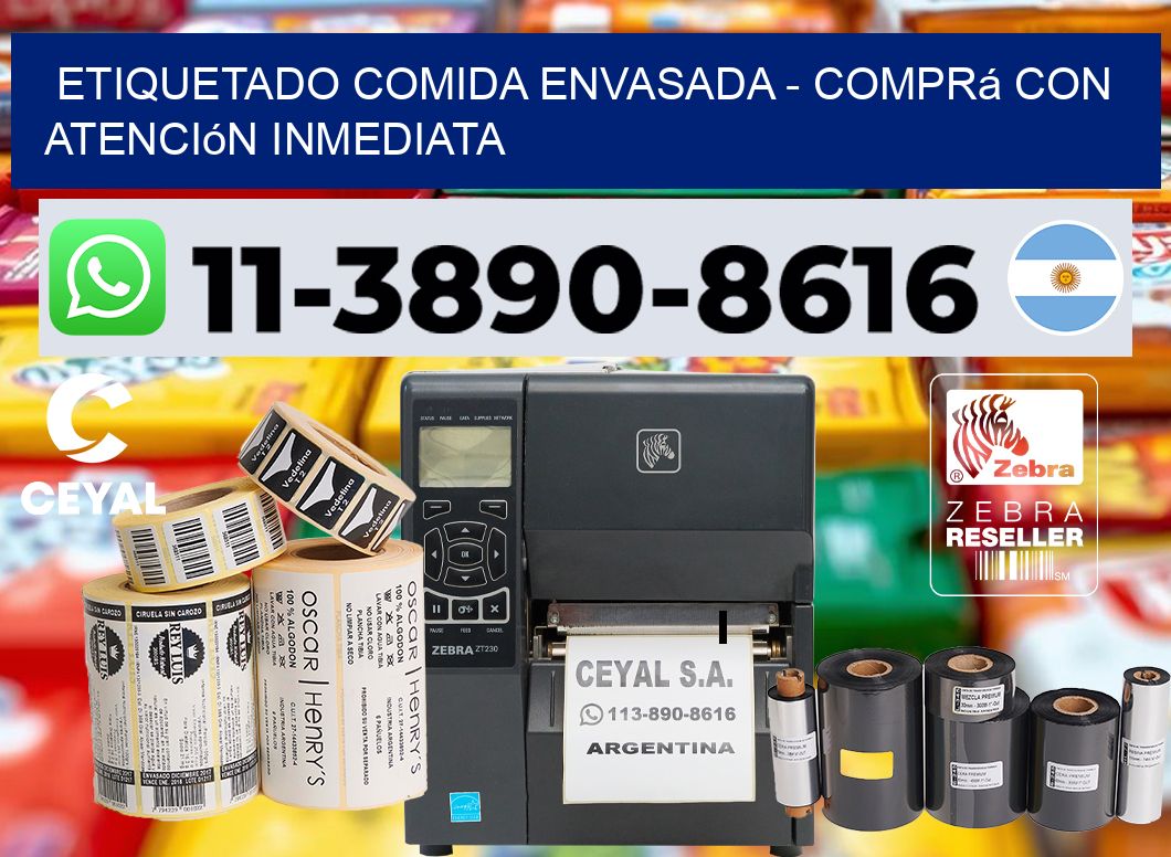 Etiquetado comida envasada - Comprá con atención inmediata
