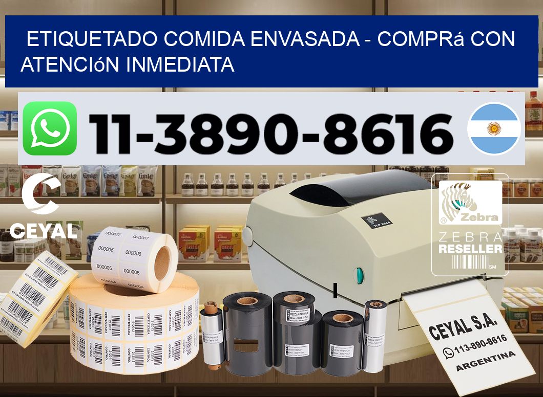 Etiquetado comida envasada - Comprá con atención inmediata