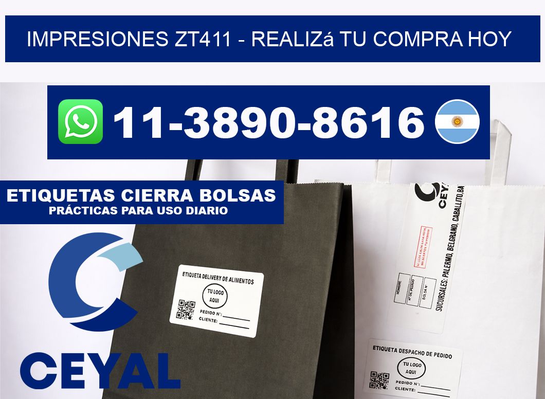 Impresiones ZT411 - Realizá tu compra hoy