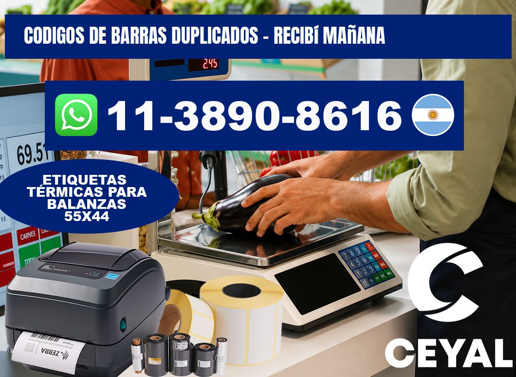 codigos de barras duplicados - recibí mañana
