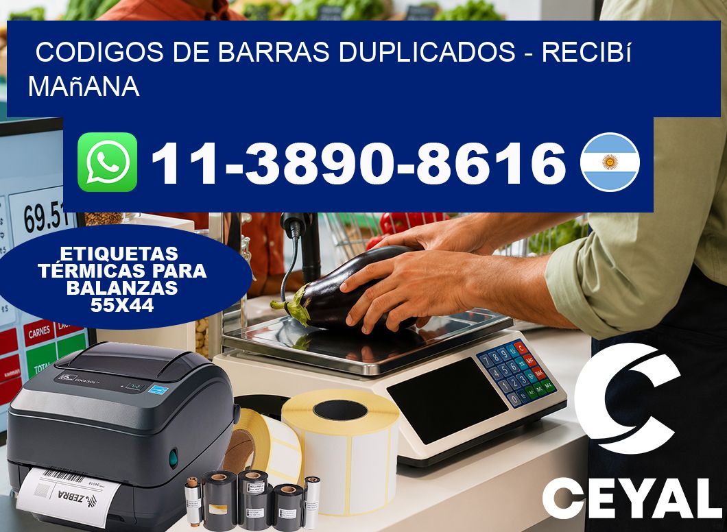codigos de barras duplicados - recibí mañana