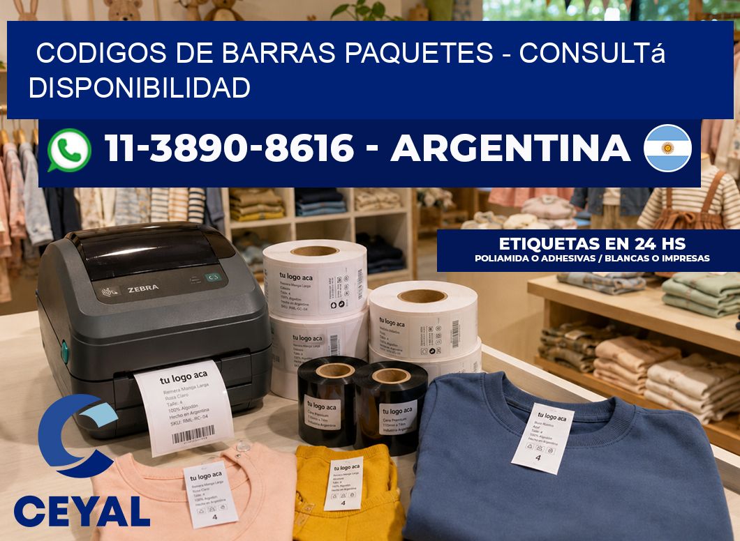 codigos de barras paquetes - Consultá disponibilidad