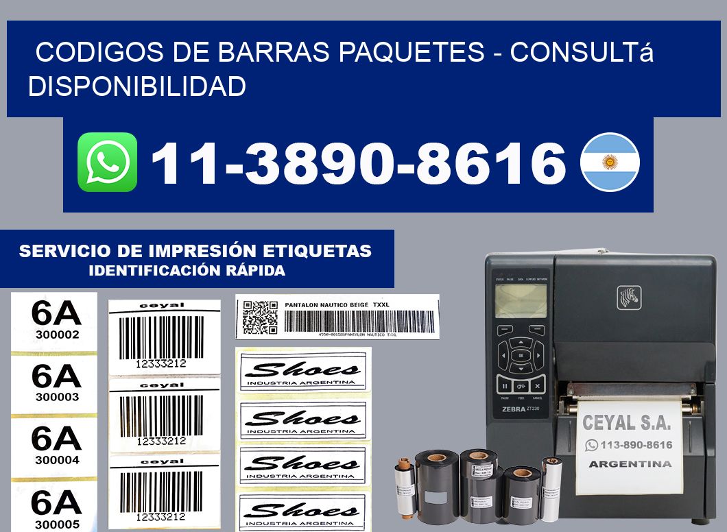codigos de barras paquetes - Consultá disponibilidad