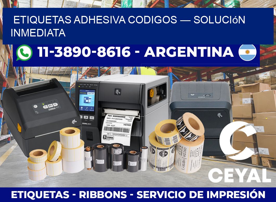 etiquetas adhesiva codigos — Solución inmediata