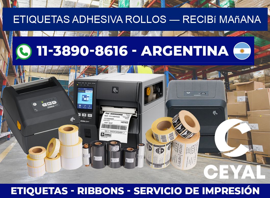 etiquetas adhesiva rollos — recibí mañana