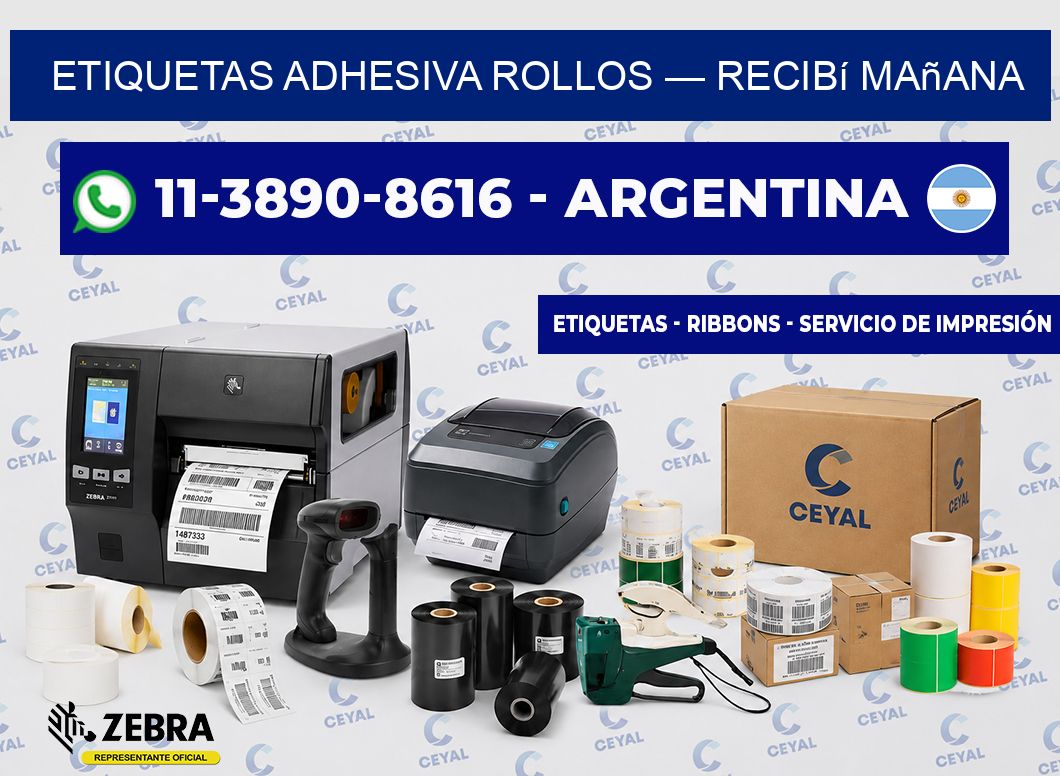 etiquetas adhesiva rollos — recibí mañana